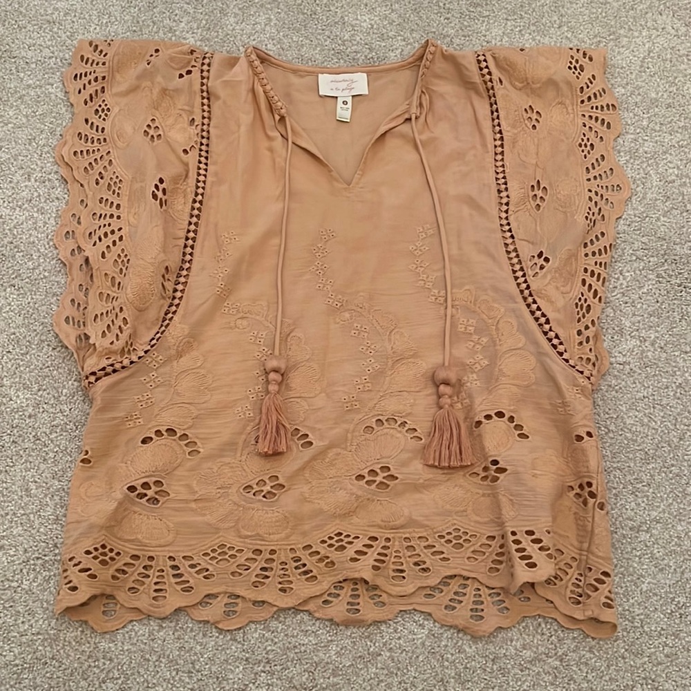 accuracy a la plage eyelet blouse size S cotton